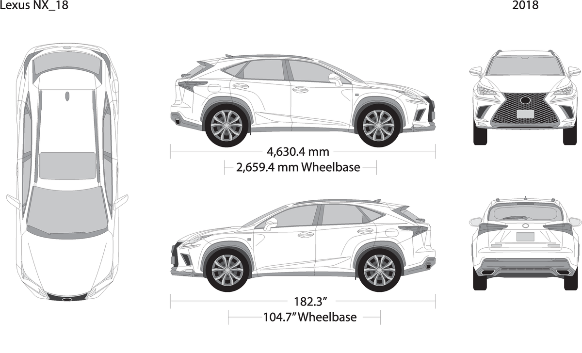 2018 Lexus Nx V18 Vehicle Wrap Template