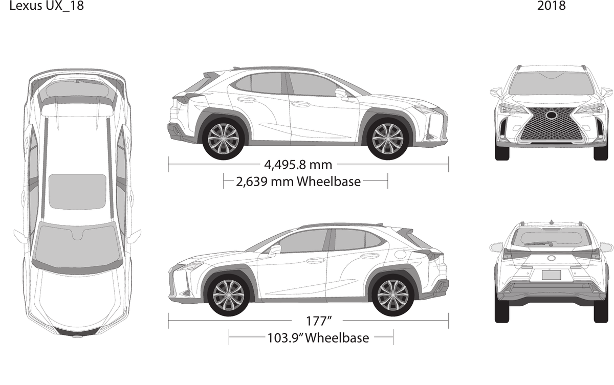 2018 Lexus UX vector wrap template, Design-Ready PDF - GravBase