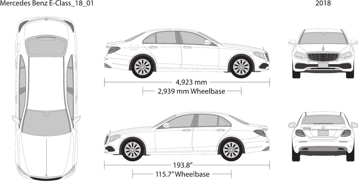 2018 Mercedes E-Class vector wrap template V01, Design-Ready PDF - GravBase