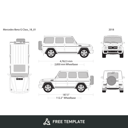 2018 Mercedes G Class free vector vehicle wrap template - GravBase