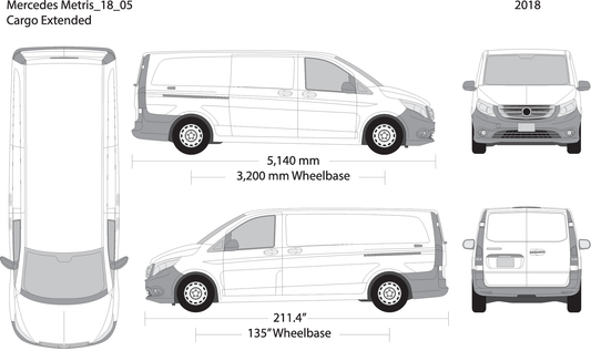 2018 Mercedes Metris V05 Vehicle Wrap Template