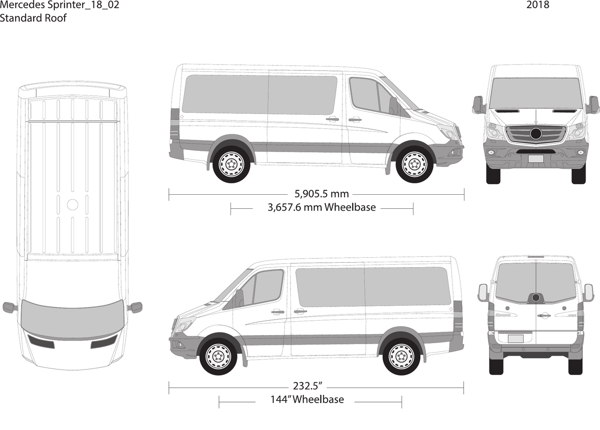 2018 Mercedes Sprinter vector wrap template V02, Design-Ready PDF - GravBase