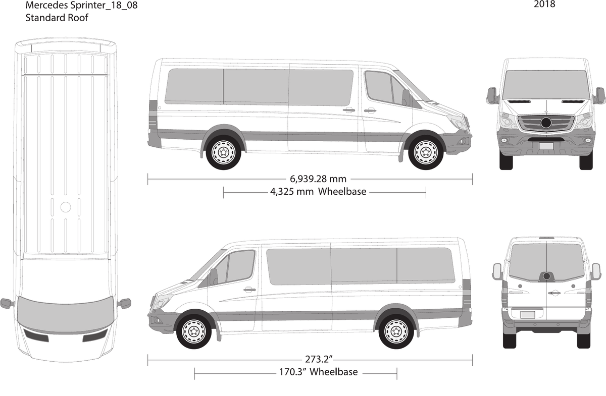 2018 Mercedes Sprinter vector wrap template V08, Design-Ready PDF - GravBase
