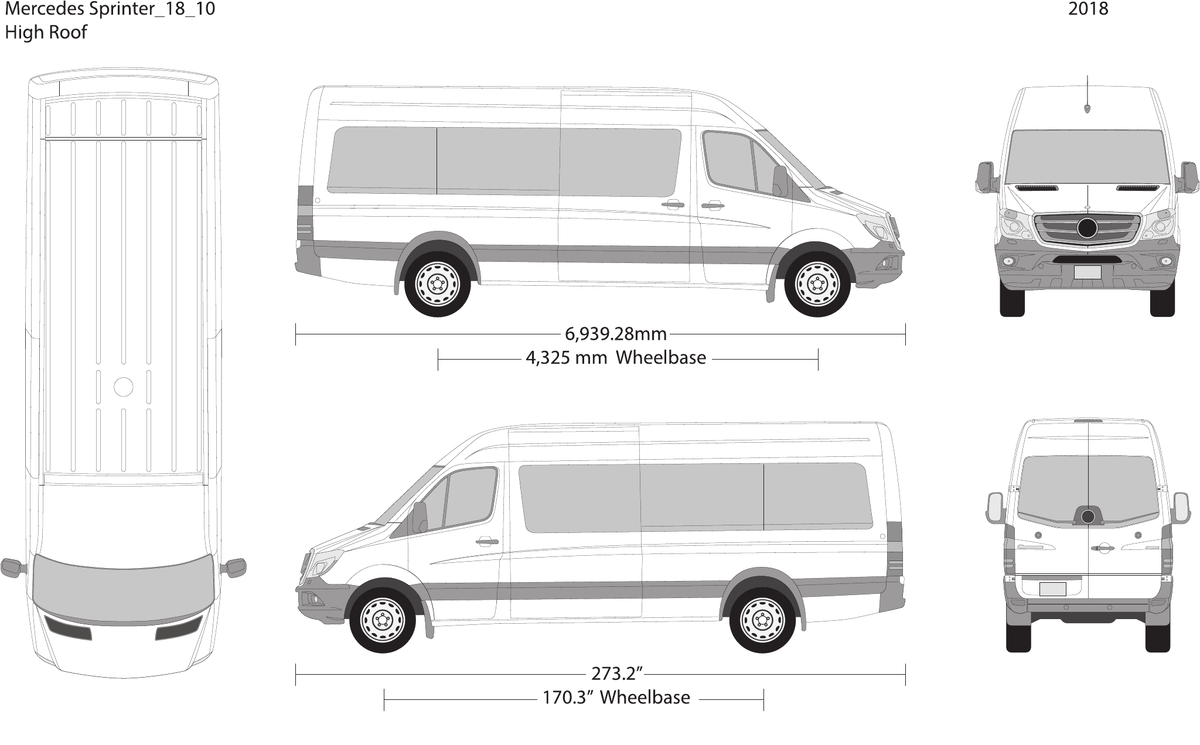 2018 Mercedes Sprinter Vector Wrap Template - GravBase