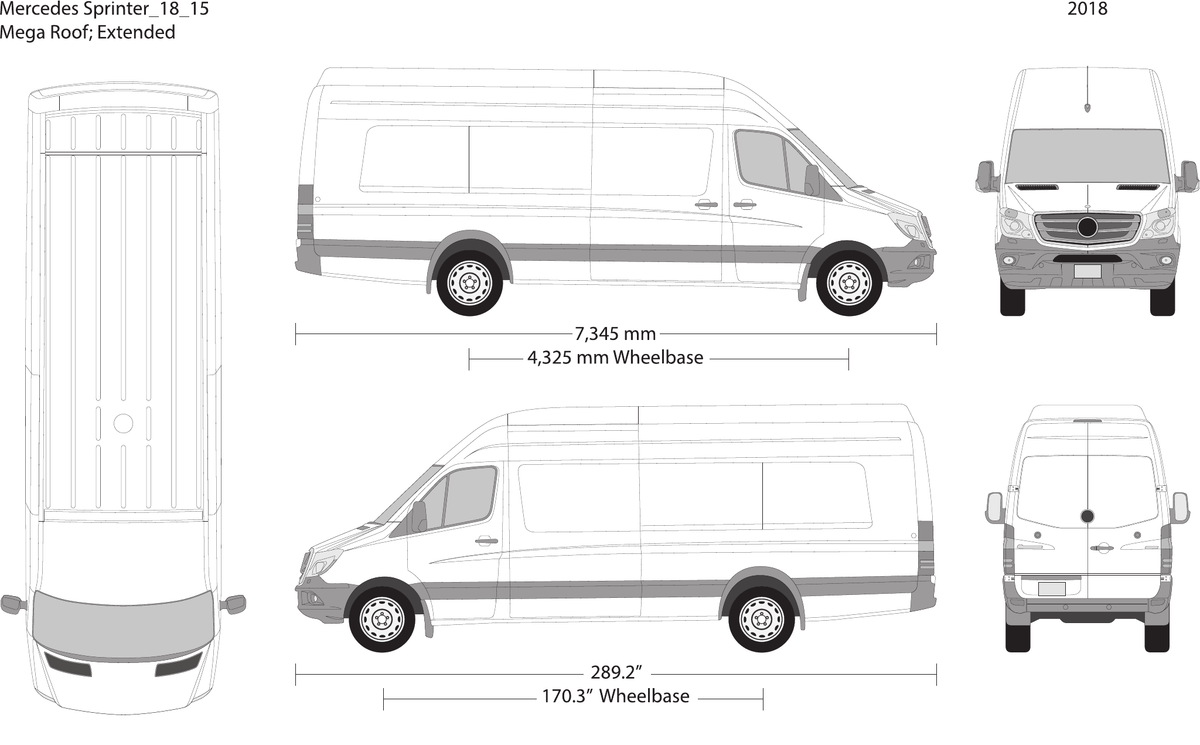 2018 Mercedes Sprinter Vector Wrap Template - GravBase
