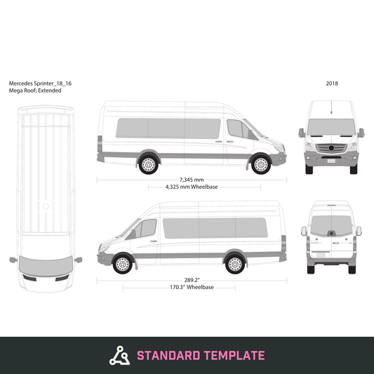 2018 Mercedes Sprinter vector wrap template V16, Design-Ready PDF - GravBase