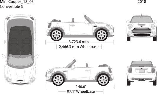 2018 Mini Cooper Mini Convertible Vector Wrap Template - GravBase