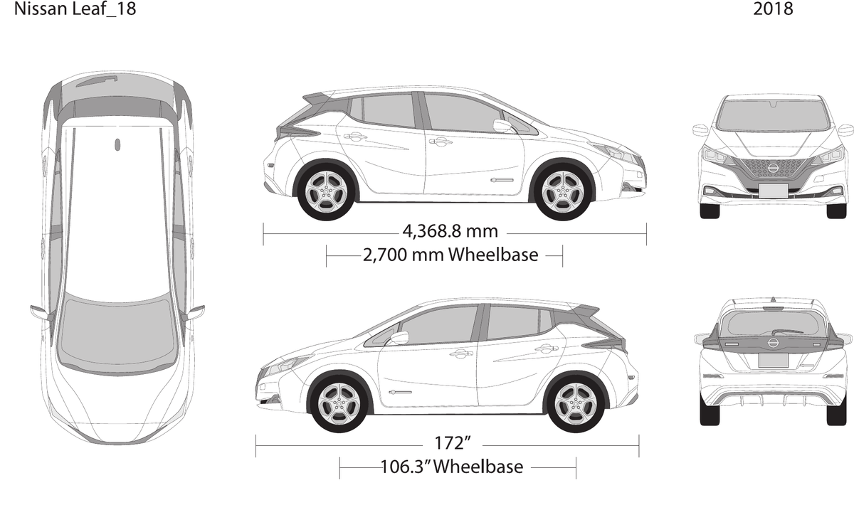 2018 Nissan Leaf vector wrap template, Design-Ready PDF - GravBase