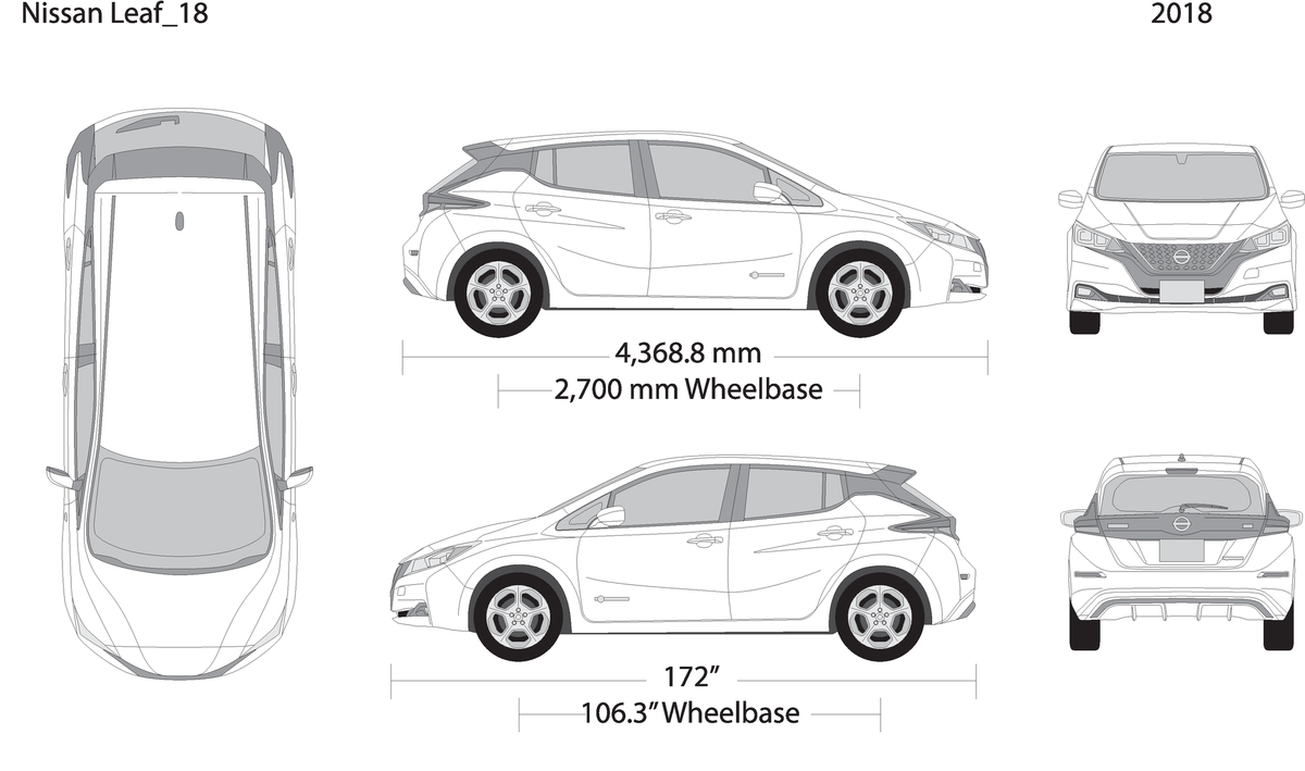 2018 Nissan Leaf V18 Vehicle Wrap Template