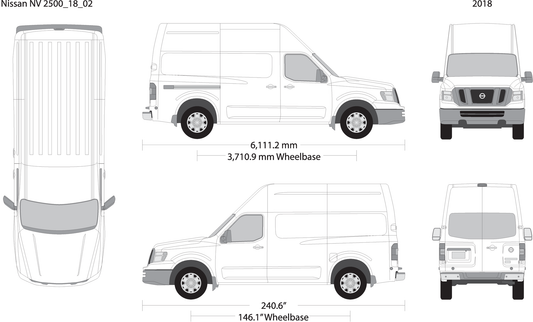 2018 Nissan Nv Cargo 2500 V02 Vehicle Wrap Template