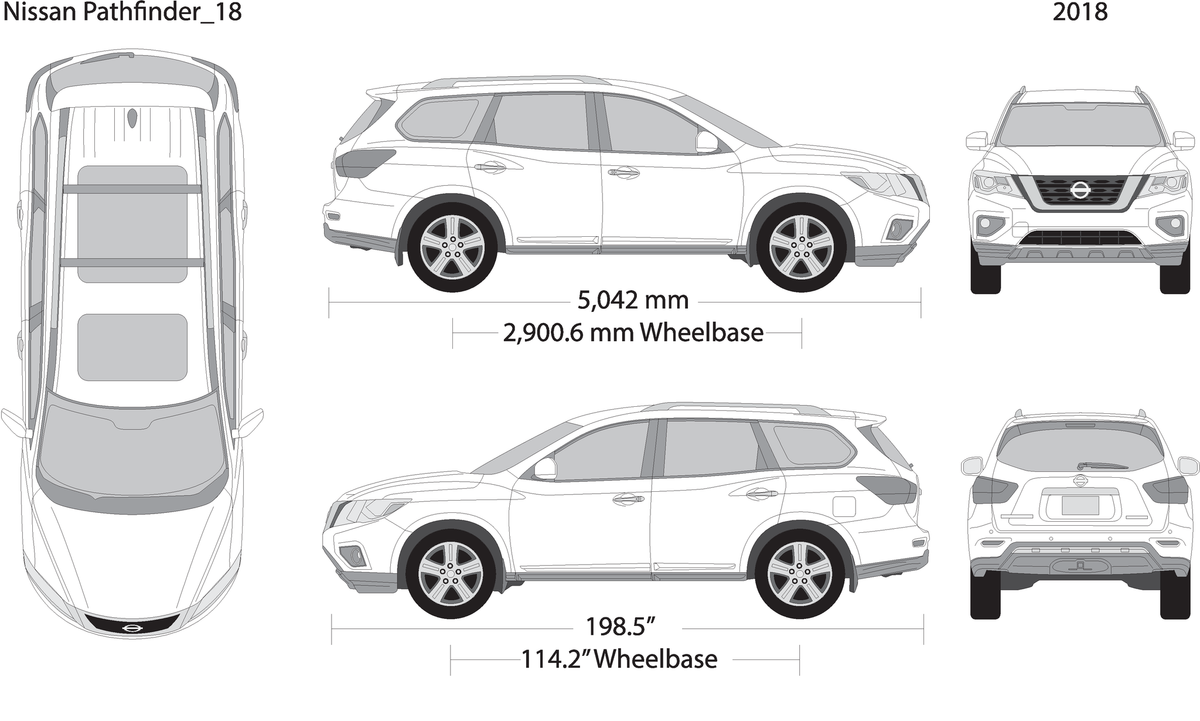 2018 Nissan Pathfinder V18 Vehicle Wrap Template