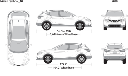2018 Nissan Qashqai V18 Vehicle Wrap Template