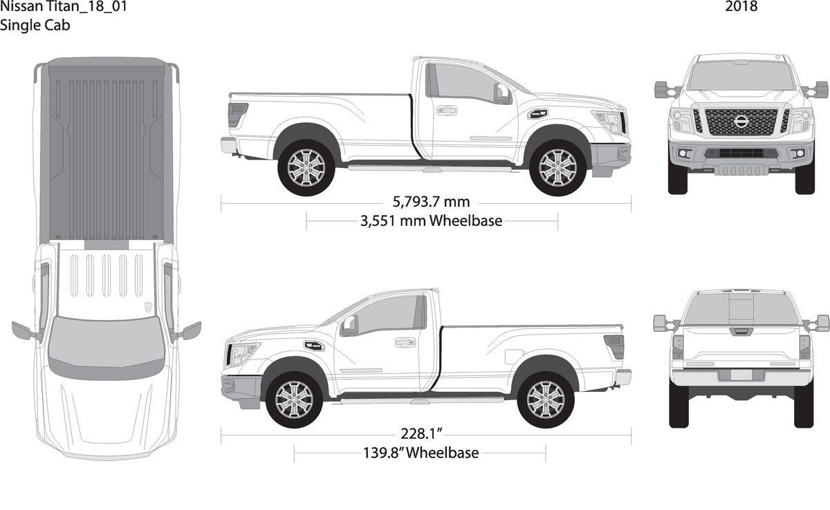2018 Nissan Titan V01 Vehicle Wrap Template
