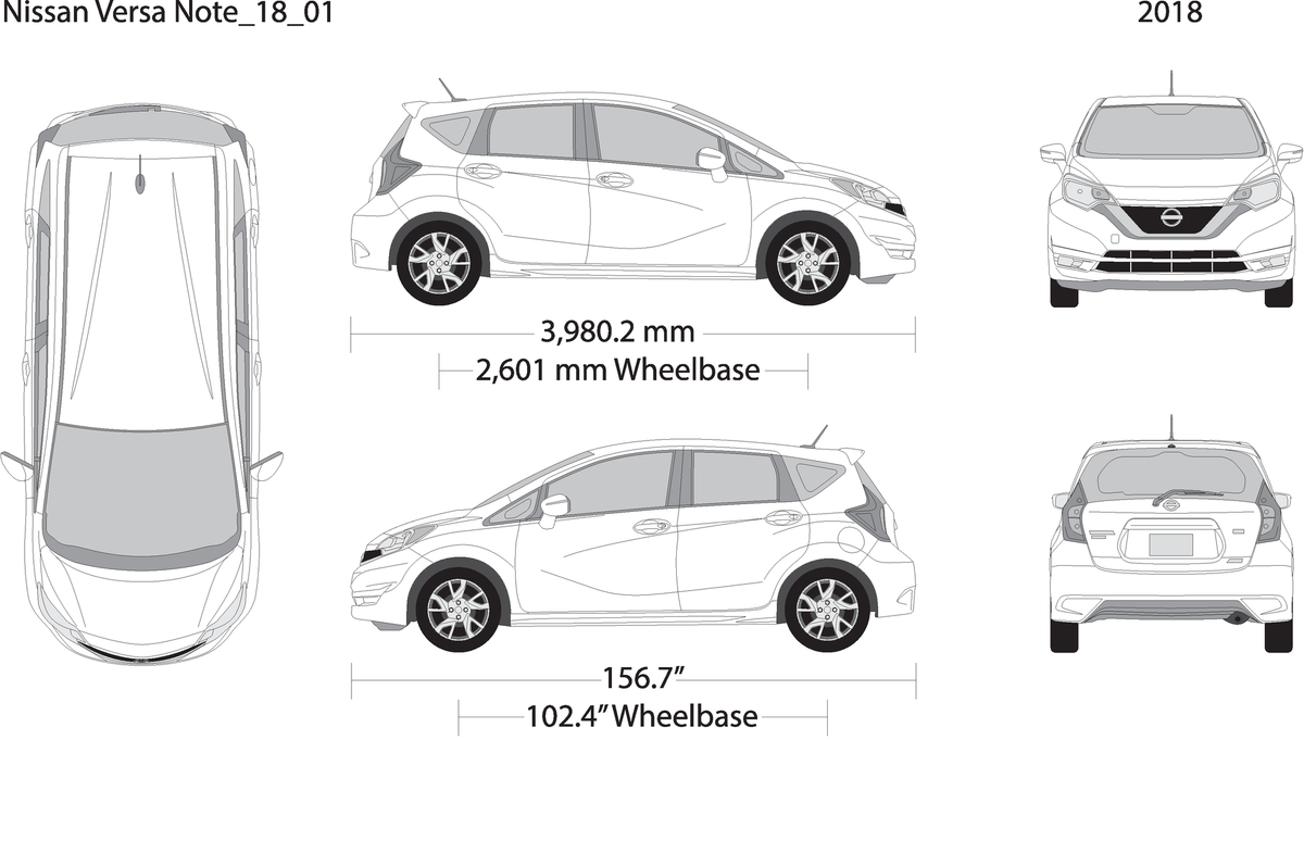2018 Nissan Versa Note V01 Vehicle Wrap Template