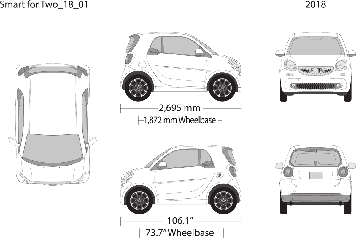 2018 Smart Fortwo vector wrap template, Design-Ready PDF - GravBase