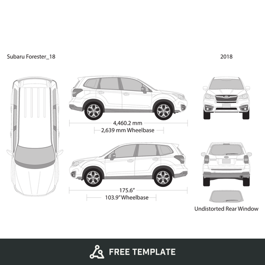 2018 Subaru Forester free vector vehicle wrap template - GravBase