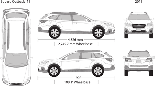 2018 Subaru Outback vector wrap template, Design-Ready PDF - GravBase