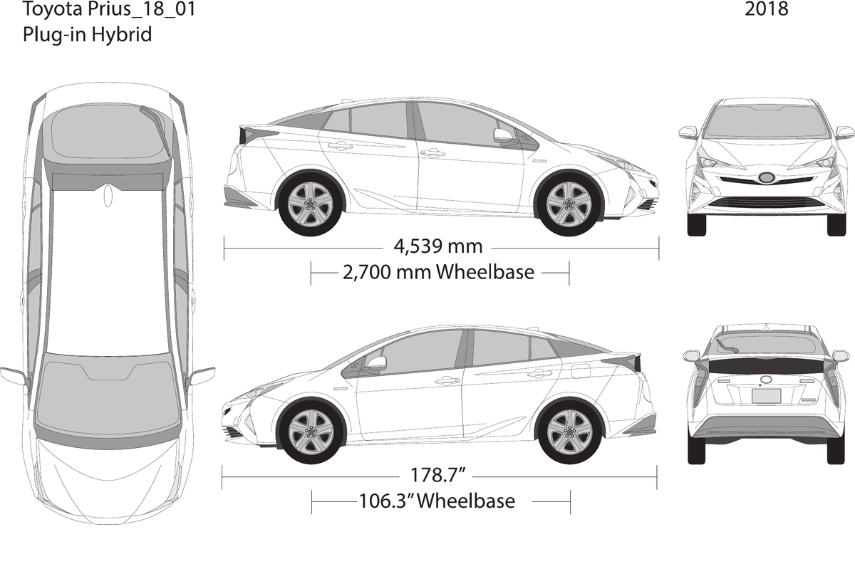 2018 Toyota Prius vector wrap template V01, Design-Ready PDF - GravBase