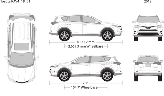 2018 Toyota RAV4 Vector Wrap Template - GravBase