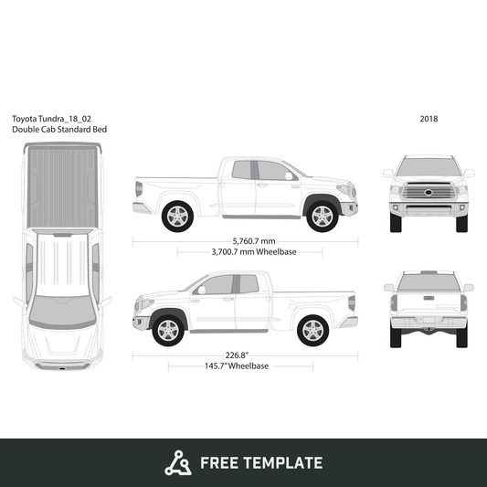 2018 Toyota Tundra free vector vehicle wrap template - GravBase