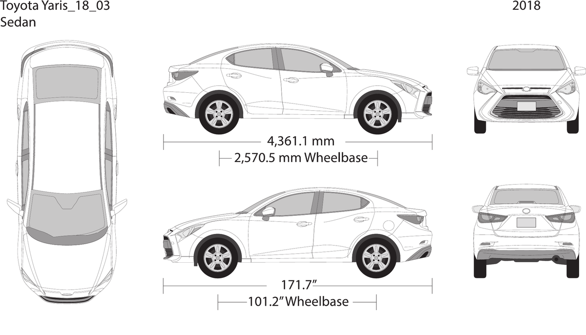 2018 Toyota Yaris vector wrap template V03, Design-Ready PDF - GravBase