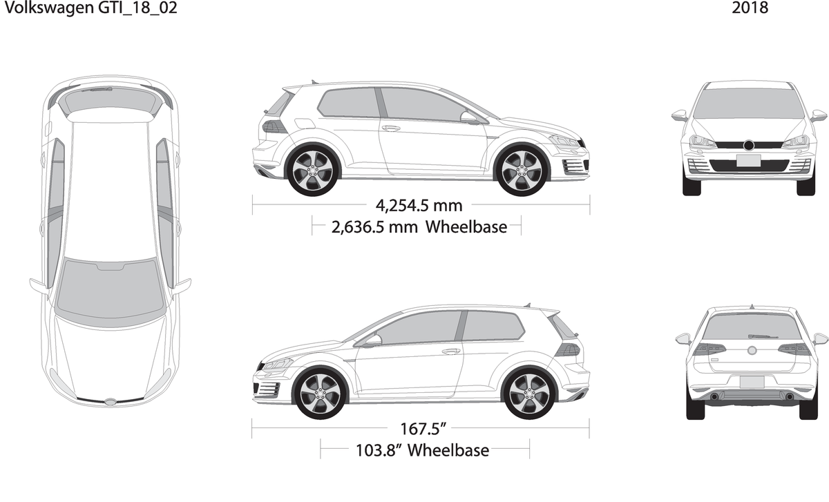 2018 Volkswagen Gti V02 Vehicle Wrap Template