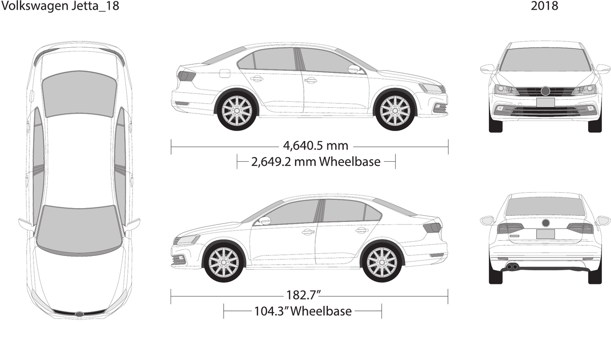 2018 Volkswagen Jetta vector wrap template, Design-Ready PDF - GravBase
