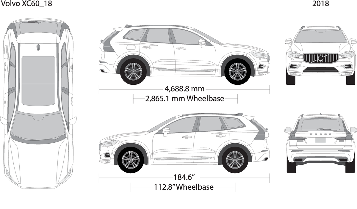 2018 Volvo Xc60 V18 Vehicle Wrap Template