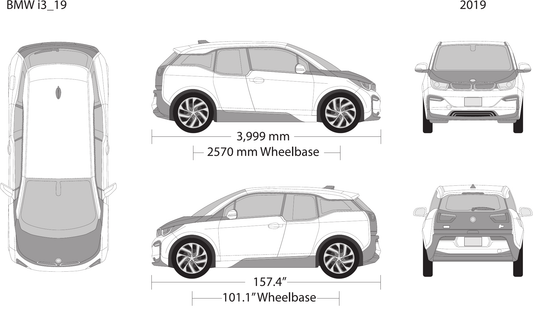 2019 BMW I3 vector wrap template, Design-Ready PDF - GravBase