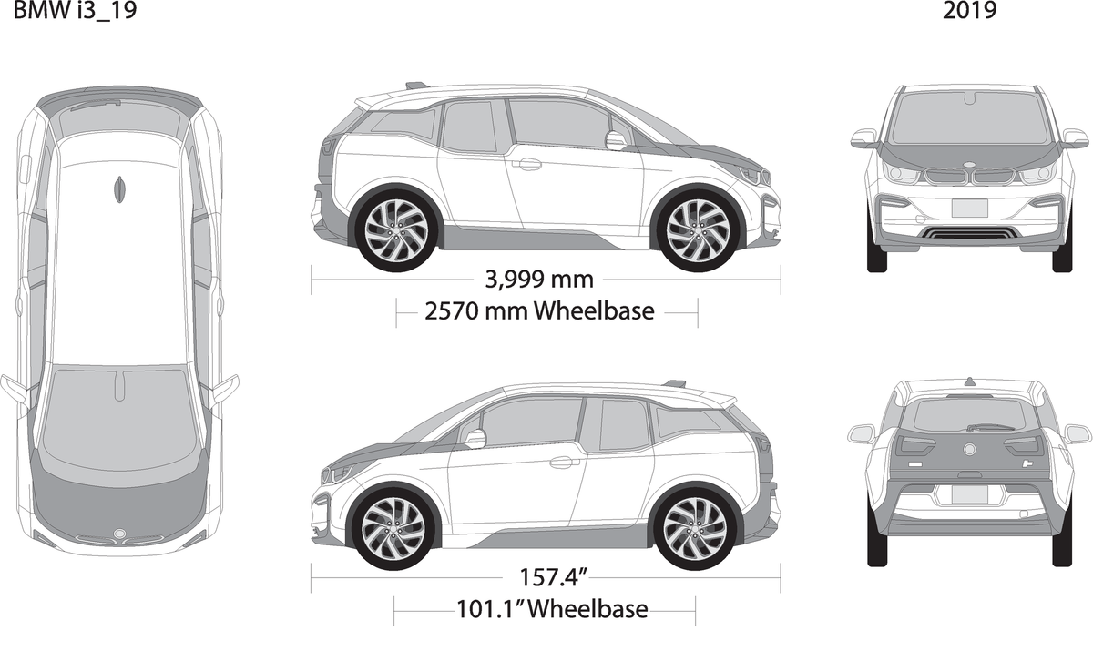 2019 Bmw I3 V19 Vehicle Wrap Template