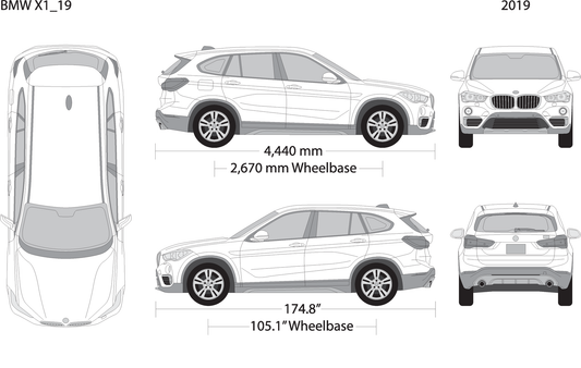 2019 Bmw X1 V19 Vehicle Wrap Template