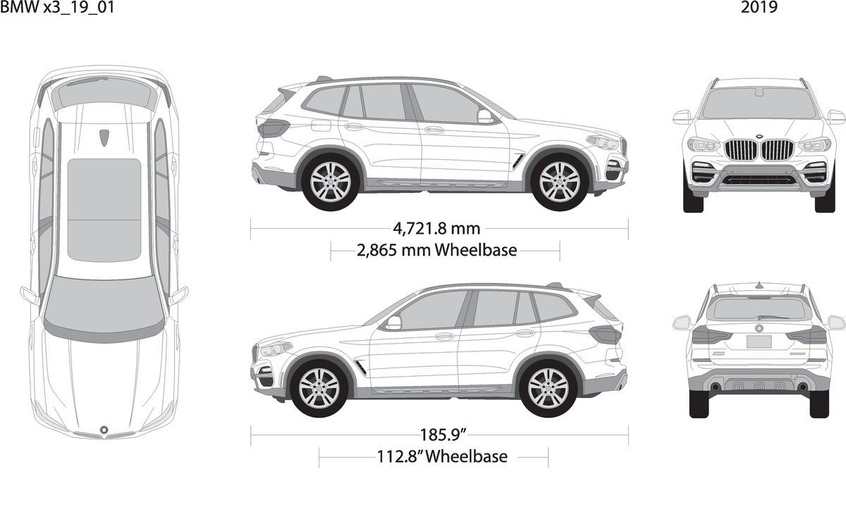 2019 Bmw X3 V19 Vehicle Wrap Template