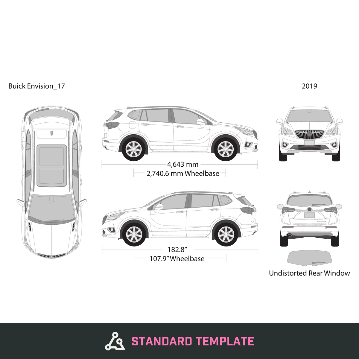2019 Buick Envision vector wrap template, Design-Ready PDF - GravBase