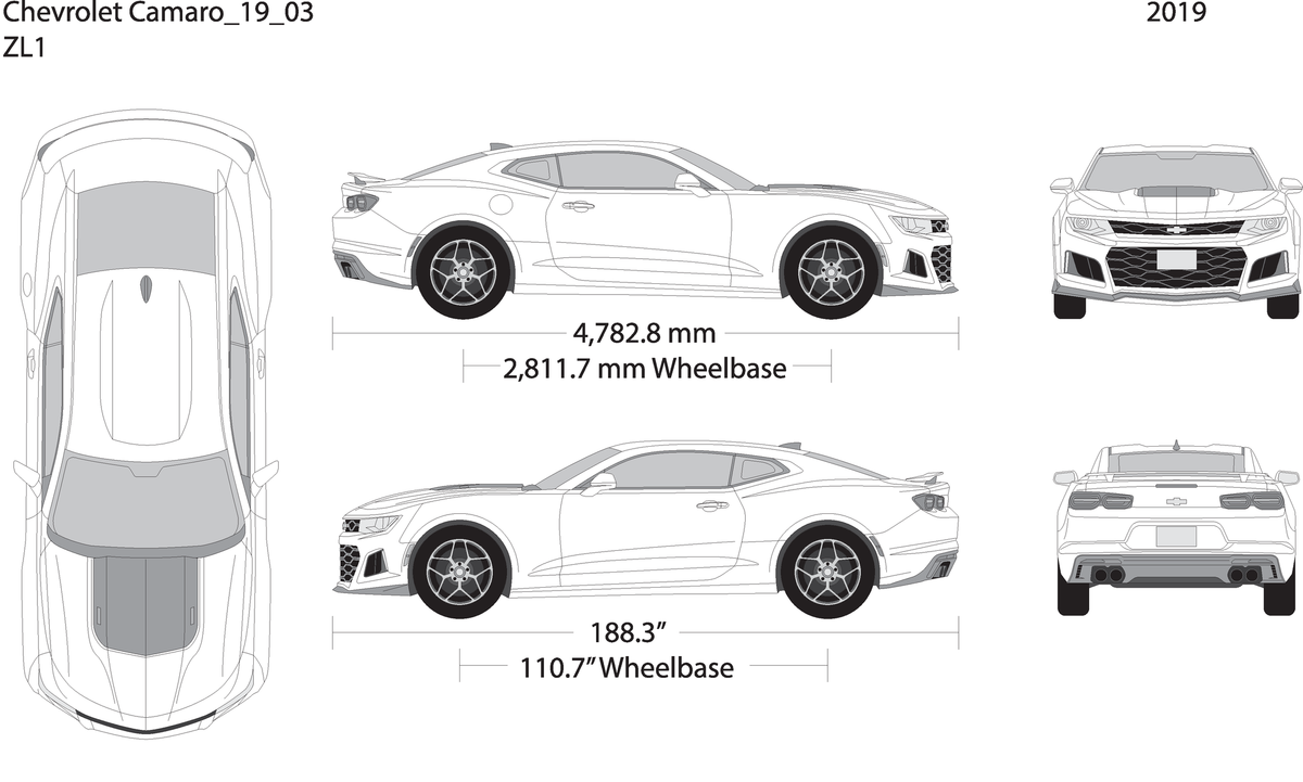 2019 Chevy Camaro V03 Vehicle Wrap Template
