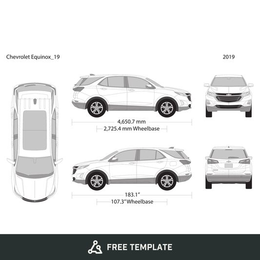 2019 Chevy Equinox free vector vehicle wrap template - GravBase