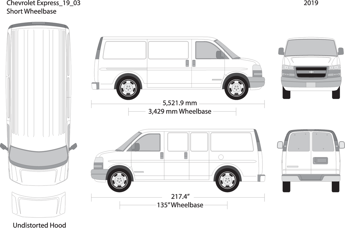 2019 Chevy Express V03 Vehicle Wrap Template