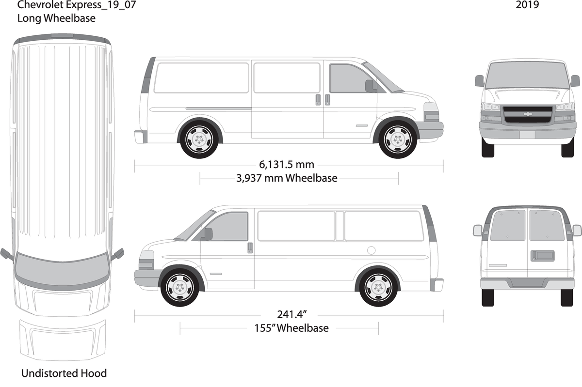 2019 Chevy Express V07 Vehicle Wrap Template