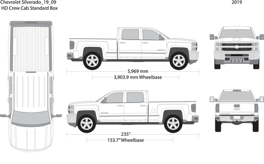 2019 Chevy Silverado 2500 3500 Hd V09 Vehicle Wrap Template