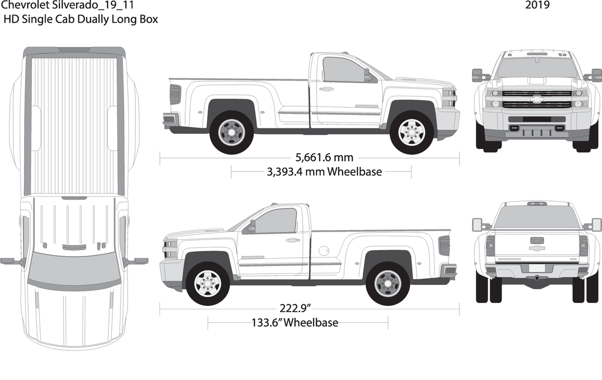 2019 Chevy Silverado 2500 3500 Hd V11 Vehicle Wrap Template