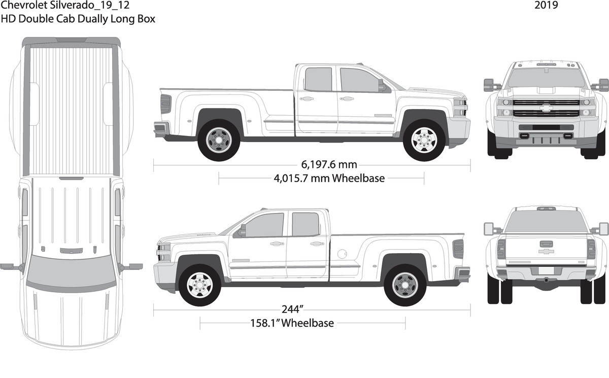 2019 Chevy Silverado 2500 3500 Hd V12 Vehicle Wrap Template