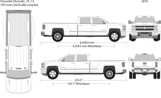 2019 Chevy Silverado 2500-3500 HD vector wrap template V13, Design-Ready PDF - GravBase