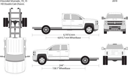 2019 Chevy Silverado 2500-3500 HD vector wrap template V15, Design-Ready PDF - GravBase