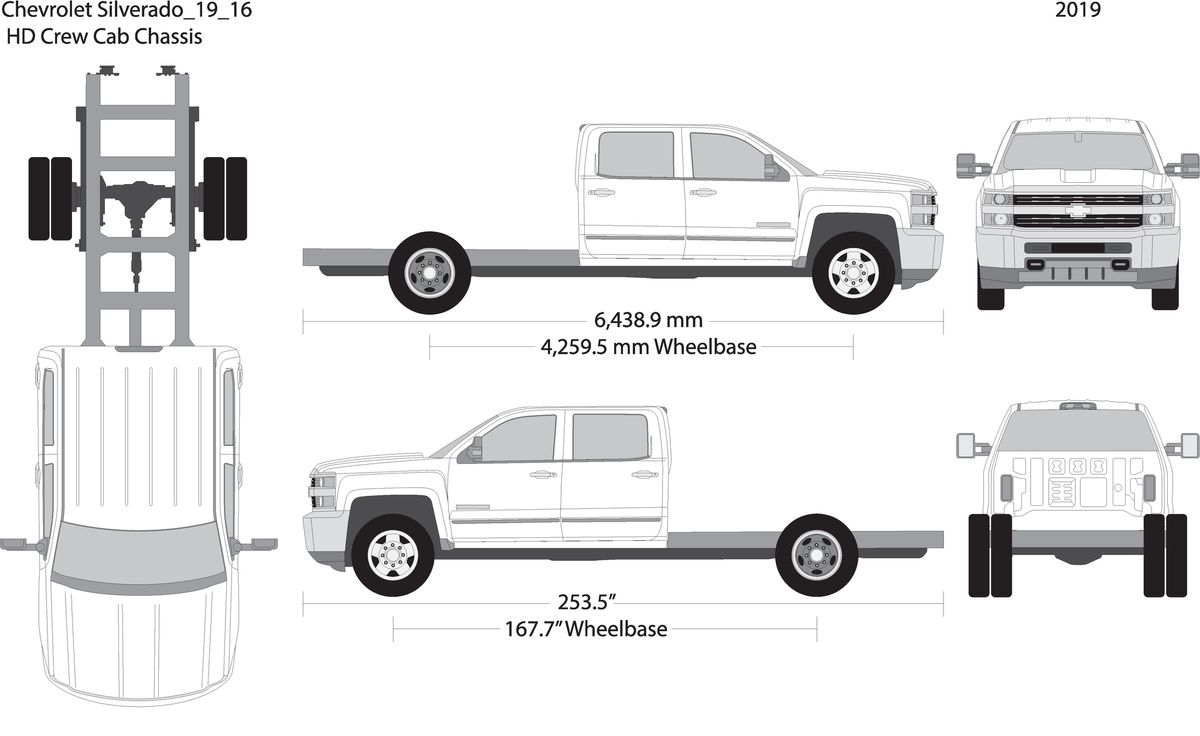 2019 Chevy Silverado 2500 3500 Hd V16 Vehicle Wrap Template