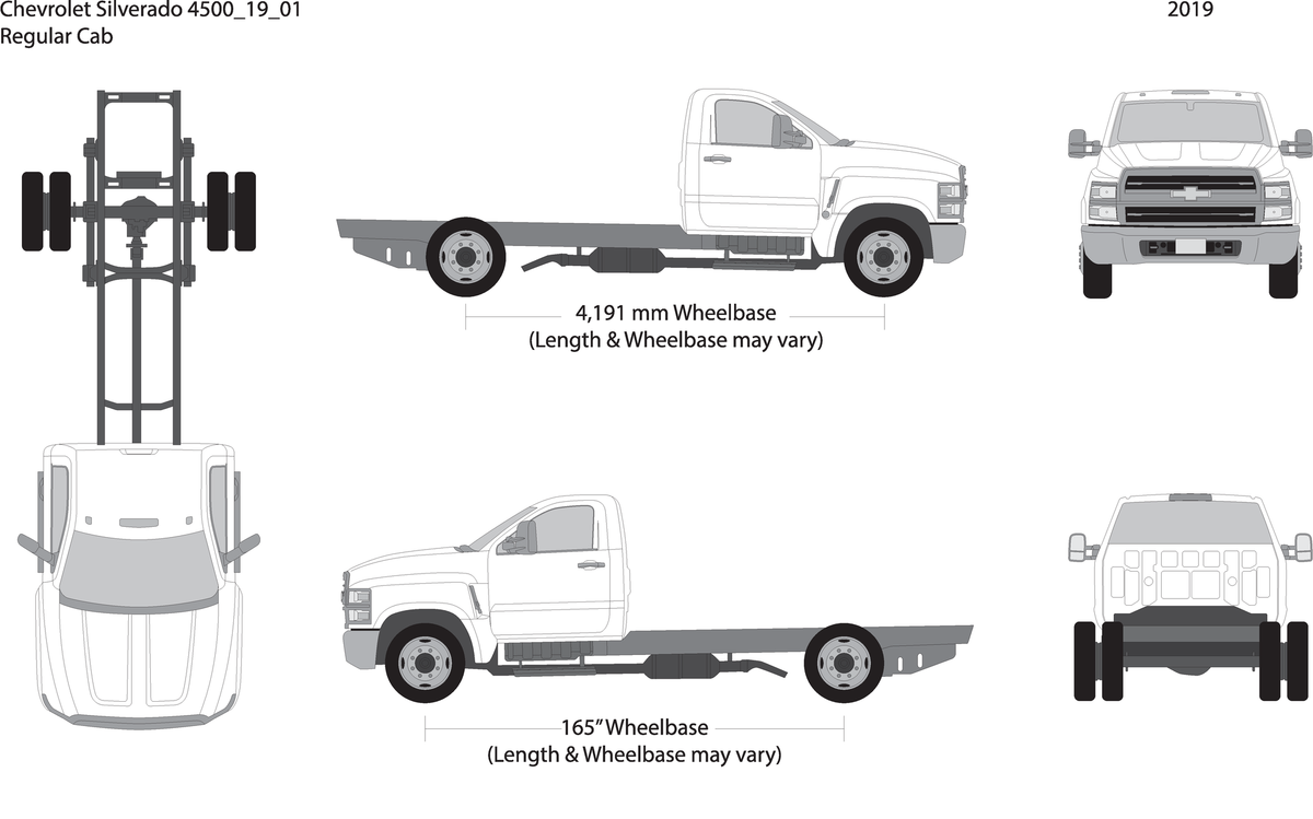 2019 Chevy Siverado 4500 V01 Vehicle Wrap Template