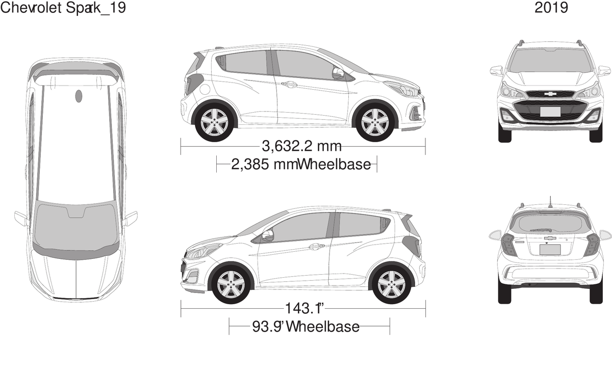 2019 Chevy Spark vector wrap template, Design-Ready PDF - GravBase