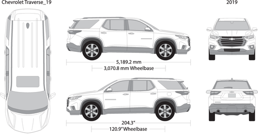 2019 Chevy Traverse V19 Vehicle Wrap Template