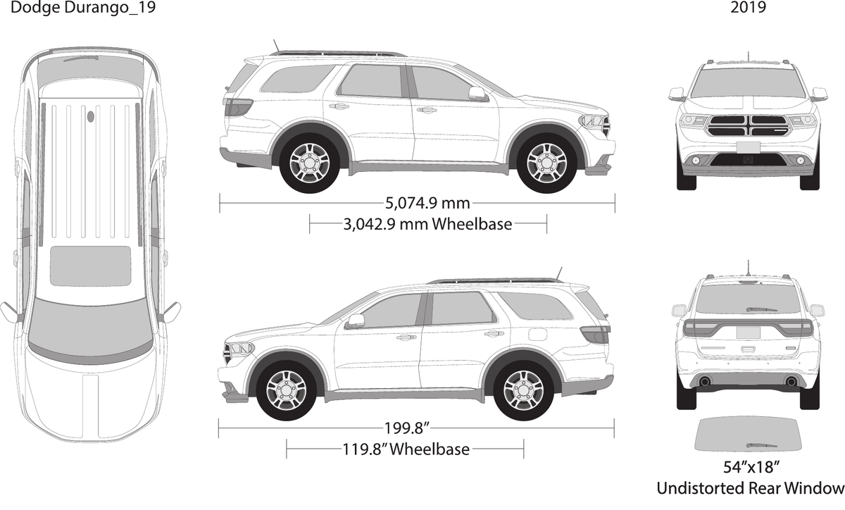 2019 Dodge Durango vector wrap template, Design-Ready PDF - GravBase