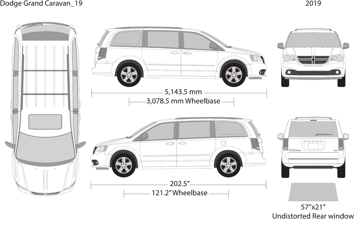 2019 Dodge Grand Caravan Vector Wrap Template - GravBase