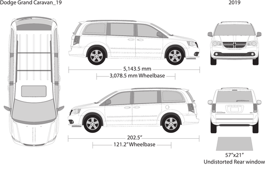 2019 Dodge Grand Caravan Vector Wrap Template - GravBase