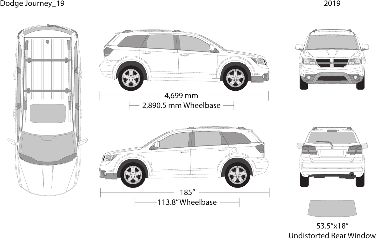 2019 Dodge Journey vector wrap template, Design-Ready PDF - GravBase